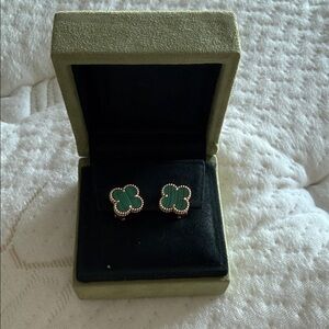 Van Cleef & Arpels Green Clover Earrings